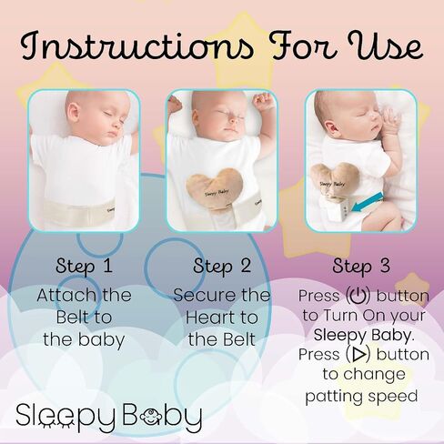 Sleepy Baby Shh White Noise Machine with Gentle Rhythmic Tapping | Mimics Parents Soothing Touch | Adjustable Speeds & Belt | Helps Reduce Constant Holding and Rocking in Saudi Arabia