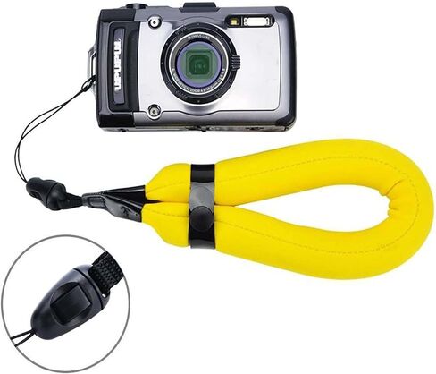 حزام معصم عائم للكاميرات - حبل معصم مقاوم للماء لكاميرات GoPro وكاميرات الحركة والهواتف الذكية والحافظات المقاومة للماء (أصفر) in Saudi Arabia