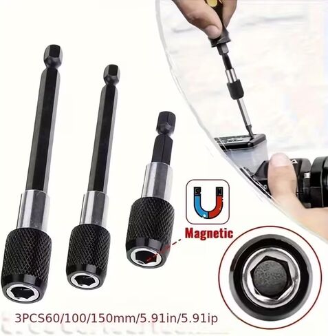 Magnetic Drill Bit Extension Set, Durable Steel Construction, Professional Tool Accessories for Home Improvement, Drill Accessories in Saudi Arabia