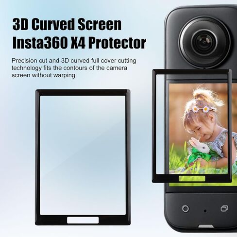 قطعتان من واقي الشاشة لـ Insta 360 X4، Insta 360 x4 طبقة درع الشاشة 9H صلابة مضادة للخدش ومضادة لبصمات الأصابع فائقة الدقة من الزجاج المقوى لملحقات Insta 360 x4 in Saudi Arabia
