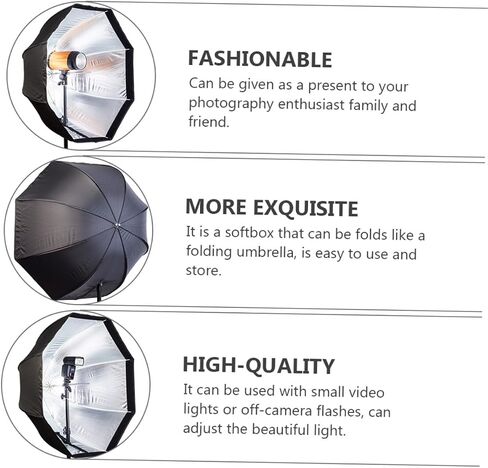Gatuida Premium Octagonal Umbrella Softbox Light Box for Photography Movie Softbox with Beam Angle Compatible with LED and Strobe Lights Easy to Use and Store for Studio and Outdoor in Saudi Arabia