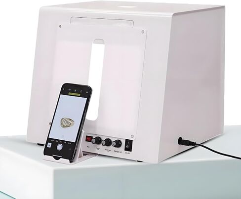 Electric Turntable Gold and Silver Jewelry Photo Light Box,Jewelry Photography Light Box, Softbox Dimmable Rotating Turntable for Jewelry Photography Video TB20 in Saudi Arabia