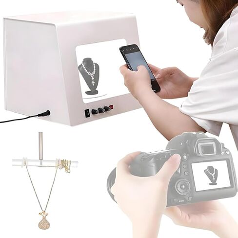 Portable Small HomeDimmable Jewelry Shooting Tent Softbox,Jewelry Photography Light Box Kit with 4 pcs Fill Lights-Adjustable Brightness TB20 in Saudi Arabia