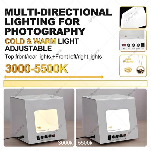 Portable Small HomeDimmable Jewelry Shooting Tent Softbox,Jewelry Photography Light Box Kit with 4 pcs Fill Lights-Adjustable Brightness TB20 in Saudi Arabia