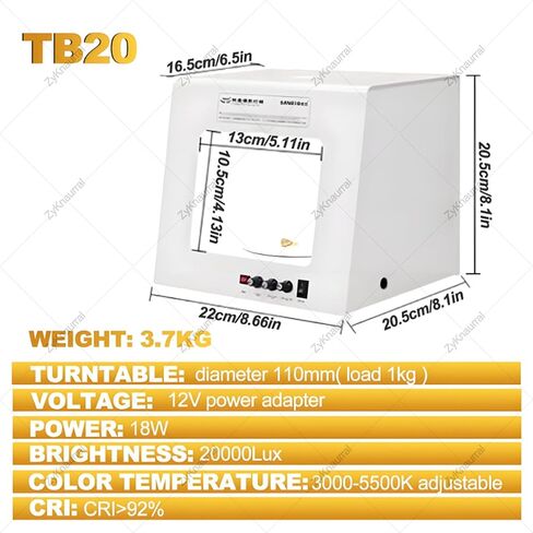 Portable Small HomeDimmable Jewelry Shooting Tent Softbox,Jewelry Photography Light Box Kit with 4 pcs Fill Lights-Adjustable Brightness TB20 in Saudi Arabia