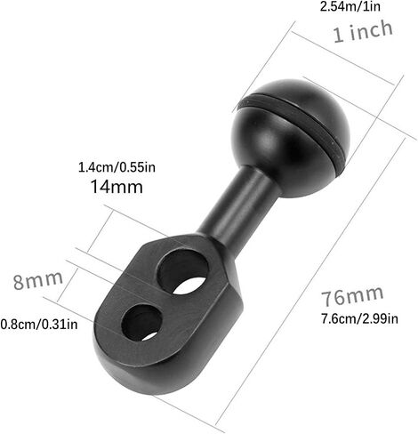1" Ball Adapter Aluminum Alloy Ballhead Mount Adapter for Action Camera Light Diving Ball Head Clamp in Saudi Arabia