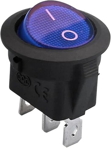 3Pin Button with Light Rocker Switch 10A 125V 6A 250V KCD1-101N-8(Green,220V Neon) in Saudi Arabia
