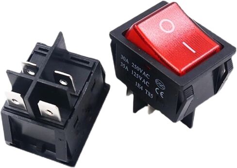 KCD4-201 ON Off 30A/250V 16A/250V شديد التحمل 4 Pin T85 مفتاح هزاز مع ضوء 12V 24V 110V 220V 380V (أحمر، 220V 30A) in Saudi Arabia