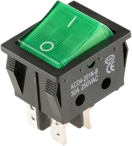 KCD4-201 ON Off 30A/250V 16A/250V شديد التحمل 4 Pin T85 مفتاح هزاز مع ضوء 12V 24V 110V 220V 380V (أحمر، 220V 30A) in Saudi Arabia