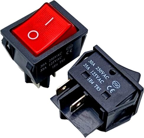 KCD4-201 ON Off 30A/250V 16A/250V شديد التحمل 4 Pin T85 مفتاح هزاز مع ضوء 12V 24V 110V 220V 380V (أحمر، 220V 30A) in Saudi Arabia