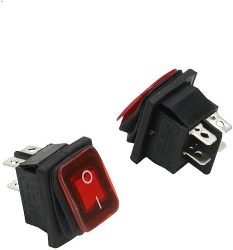 Toggle Rocker Switch Auto Boat Marine Heavy Duty DPDT T85 220V IP67 Boat-Shaped Switch(Black LED,4PIN_Latching(Locking)) in Saudi Arabia