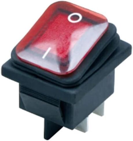 Toggle Rocker Switch Auto Boat Marine Heavy Duty DPDT T85 220V IP67 Boat-Shaped Switch(Black LED,4PIN_Latching(Locking)) in Saudi Arabia
