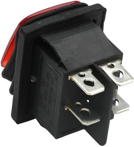 Toggle Rocker Switch Auto Boat Marine Heavy Duty DPDT T85 220V IP67 Boat-Shaped Switch(Black LED,4PIN_Latching(Locking)) in Saudi Arabia