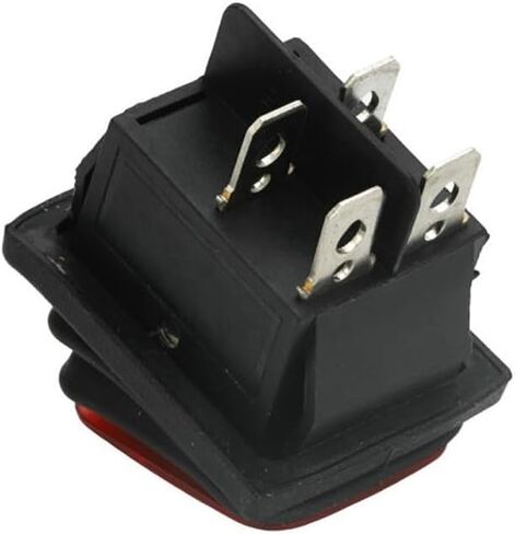 Toggle Rocker Switch Auto Boat Marine Heavy Duty DPDT T85 220V IP67 Boat-Shaped Switch(Black LED,4PIN_Latching(Locking)) in Saudi Arabia