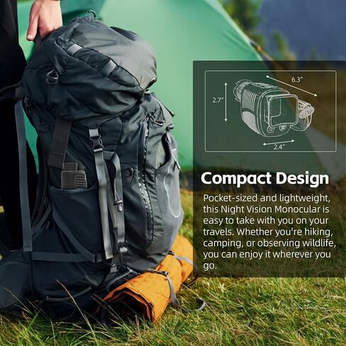 منظار أحادي للرؤية الليلية قابل لإعادة الشحن للظلام بنسبة 100%، فيديو HD1080P كامل المسافة الطويلة بالأشعة تحت الحمراء للرؤية الليلية مناظير للصيد والتخييم والسفر والمراقبة 32 جيجابايت بالداخل in Kuwait
