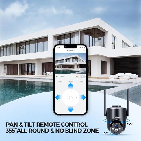 كاميرا أمان تعمل بالطاقة الشمسية 4G LTE، رؤية ليلية ملونة 2K، عرض مباشر بزاوية 360 درجة، لاسلكي خارجي، اكتشاف PIR in Kuwait