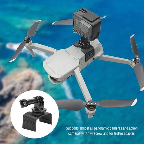 Drone Camera Mount Bracket Holder Expansion Kit ABS Plastic Lightweight Compact Design Easy Installation for Mavic Air 2 Black 32g in Saudi Arabia
