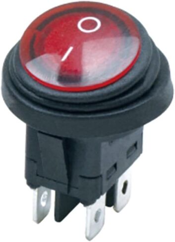 4Pins IP65 ON-Off Round Rocker Switch 6A/125V 10A/250VAC KCD2-7201N-4 2 Way Position Light Lamp Red Rocker Boat Switch in Saudi Arabia
