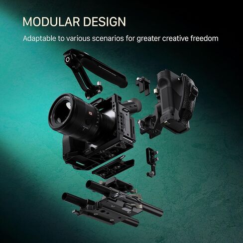 مجموعة قاعدة قفص الكاميرا Tilta - متوافقة مع Sony FX2 - رمادي تيتانيوم | يشتمل على قفص كاميرا كامل، ومقبض علوي Tilta Xeno - لوحة سفلية من الناتو وARCA ومشابك كابلات | حذاء بارد، 1/4"-20 و3/8"-16 خيط in Saudi Arabia