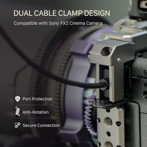 مجموعة قاعدة قفص الكاميرا Tilta - متوافقة مع Sony FX2 - رمادي تيتانيوم | يشتمل على قفص كاميرا كامل، ومقبض علوي Tilta Xeno - لوحة سفلية من الناتو وARCA ومشابك كابلات | حذاء بارد، 1/4"-20 و3/8"-16 خيط in Saudi Arabia