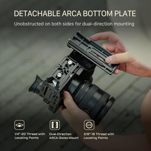 مجموعة قاعدة قفص الكاميرا Tilta - متوافقة مع Sony FX2 - رمادي تيتانيوم | يشتمل على قفص كاميرا كامل، ومقبض علوي Tilta Xeno - لوحة سفلية من الناتو وARCA ومشابك كابلات | حذاء بارد، 1/4"-20 و3/8"-16 خيط in Saudi Arabia