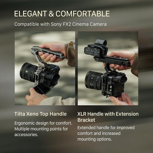 مجموعة قاعدة قفص الكاميرا Tilta - متوافقة مع Sony FX2 - رمادي تيتانيوم | يشتمل على قفص كاميرا كامل، ومقبض علوي Tilta Xeno - لوحة سفلية من الناتو وARCA ومشابك كابلات | حذاء بارد، 1/4"-20 و3/8"-16 خيط in Saudi Arabia