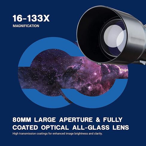 Telescopes for Adults Astronomy, High Power 16-133X Moonshot Monocular Beginner Telescope, Astronomical Telescope with High Stand Storage Bag, with Phone Stand in Saudi Arabia