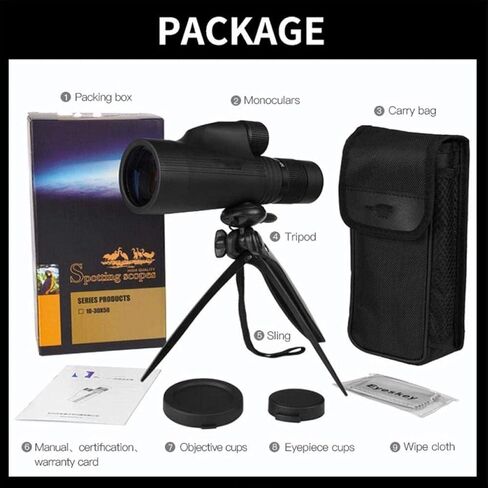 Telescopes for Adults Astronomy, High Power Binoculars Hd Zoom 10-30X50 Monocular Powerful Multi-Coated Prism Waterproof Telescope ng Scope in Saudi Arabia