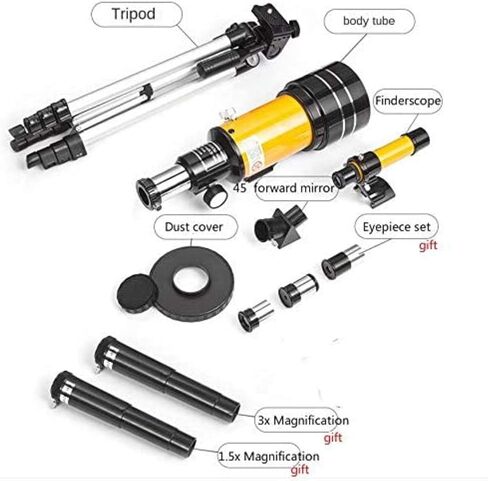 Telescopes for Adults Astronomy, High Power 150X Magnification HD Refraction Astronomical Monocular Optical Wide-Angle Powerful Zoom Telescope with Tripod in Saudi Arabia