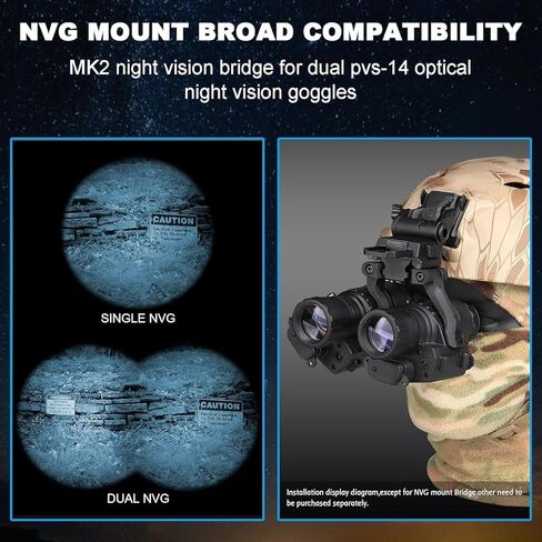 NVG Mount Dual J ARM متوافق مع PVS 14 مناظير للرؤية الليلية / منظار أحادي قابل للتعديل محول POM- بلاستيك عالي القوة in Kuwait