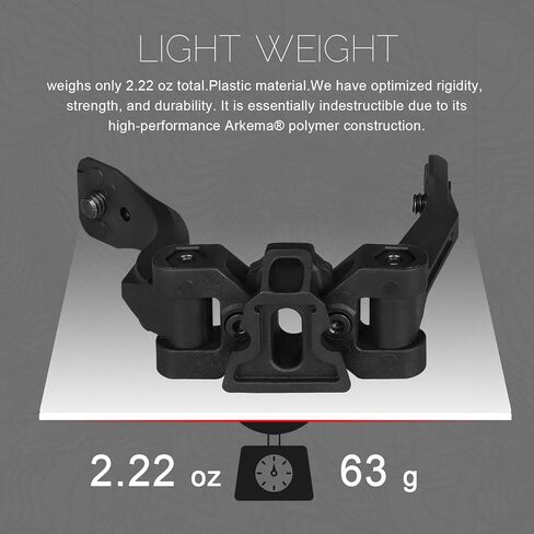 NVG Mount Dual J ARM متوافق مع PVS 14 مناظير للرؤية الليلية / منظار أحادي قابل للتعديل محول POM- بلاستيك عالي القوة in Kuwait