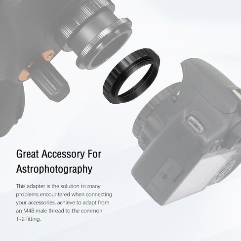 Astromania M48x0.75 (2" Filter) Female to M42*0.75 T / T2 Male Thread Telescope Adapter - Bundle with - T-Ring Adapter for Nikon&2"/M48-extension Tube Kit in Saudi Arabia