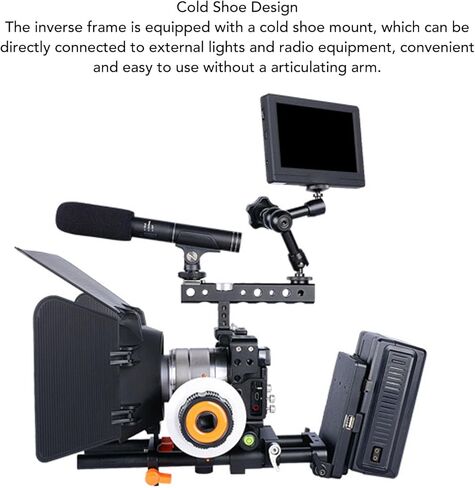 طقم قفص كاميرا DSLR، جهاز تثبيت فيديو للكاميرا من سبائك الألومنيوم مع صندوق غير لامع اتبع التركيز للتصوير الفوتوغرافي A6300 in Kuwait