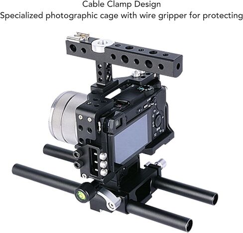 طقم قفص كاميرا DSLR، جهاز تثبيت فيديو للكاميرا من سبائك الألومنيوم مع صندوق غير لامع اتبع التركيز للتصوير الفوتوغرافي A6300 in Kuwait