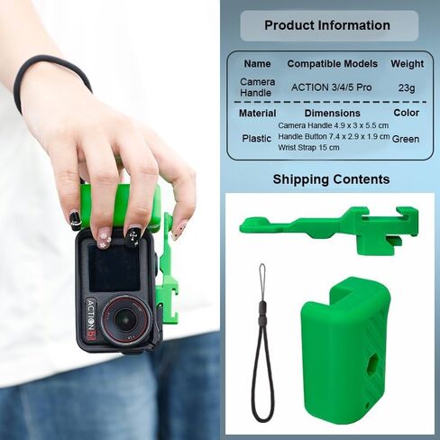3D Printing Street Grip Vlog Holder,Combo Camera Grip Holder for DJI Action 5 Pro/4/3 Action Camera Stable&Portable Clamp (Pink) in Saudi Arabia