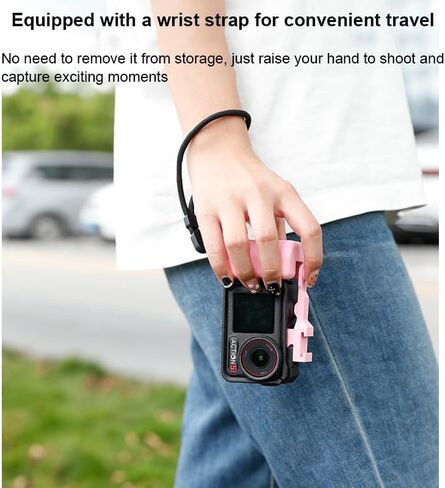 3D Printing Street Grip Vlog Holder,Combo Camera Grip Holder for DJI Action 5 Pro/4/3 Action Camera Stable&Portable Clamp (Pink) in Saudi Arabia