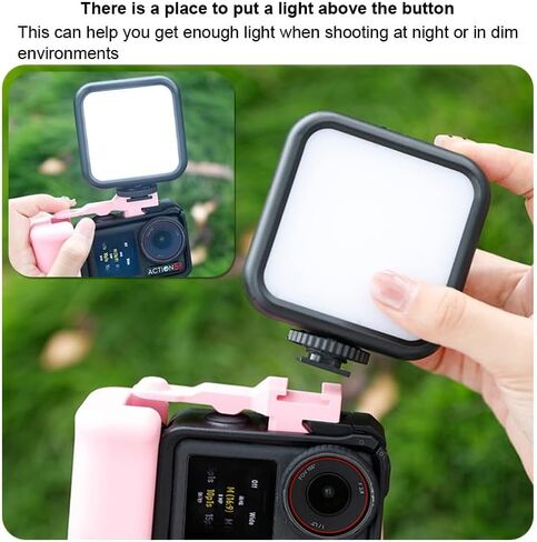 3D Printing Street Grip Vlog Holder,Combo Camera Grip Holder for DJI Action 5 Pro/4/3 Action Camera Stable&Portable Clamp (Pink) in Saudi Arabia