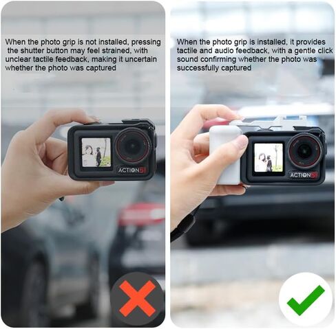 3D Printing Street Grip Vlog Holder,Combo Camera Grip Holder for DJI Action 5 Pro/4/3 Action Camera Stable&Portable Clamp (Pink) in Saudi Arabia