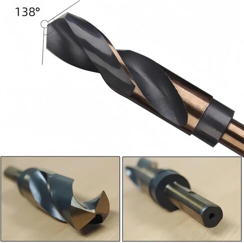 5/8" Reduced Shank Twist Drill Bit(Black, Gold) Industrial HSS Drill Bit Cobalt Drill Bit for Metal Working, General Building Engineering, Automotive Use in Saudi Arabia