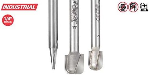 Amana Tool 3-Pc 3D CNC Signmaking حروف ونقش SC 1/4 مجموعة لقم التوجيه in Saudi Arabia