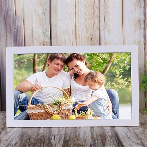 19 Inch Digital Photo Frame 16:9 High Resolution Advertising Display MP3 Video Player Calendar Alarm Clock with Remote Controller Support USB SD Card,White, in Saudi Arabia
