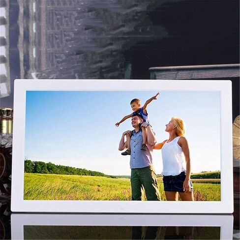 19 Inch Digital Photo Frame 16:9 High Resolution Advertising Display MP3 Video Player Calendar Alarm Clock with Remote Controller Support USB SD Card,White, in Saudi Arabia