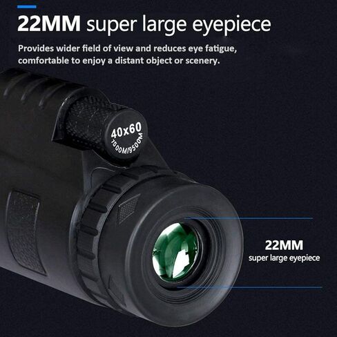 Telescopes for Adults Astronomy, High Power 40x60 Monocular Telescope with BAK4 Prism Lens Monocular with Compass and Smartphone Adapter and Tripod for Adults Bird Watching in Saudi Arabia