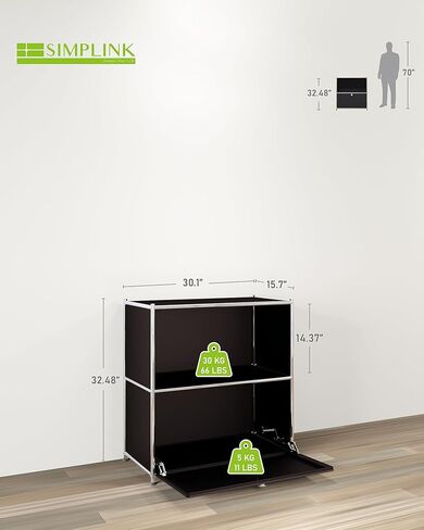 32.5-Inch Flip-Top Side Table & Buffet Cabinet with Detachable Wheels, Ample Storage, DIY Corner Bookshelf, Wall Shelf, Cube Organizer, Bedside Table – Modern Home Decor, White in Saudi Arabia