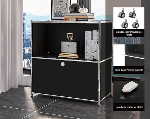 32.5-Inch Flip-Top Side Table & Buffet Cabinet with Detachable Wheels, Ample Storage, DIY Corner Bookshelf, Wall Shelf, Cube Organizer, Bedside Table – Modern Home Decor, White in Saudi Arabia