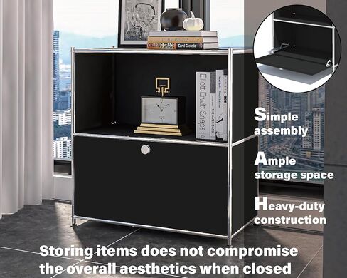 32.5-Inch Flip-Top Side Table & Buffet Cabinet with Detachable Wheels, Ample Storage, DIY Corner Bookshelf, Wall Shelf, Cube Organizer, Bedside Table – Modern Home Decor, White in Saudi Arabia