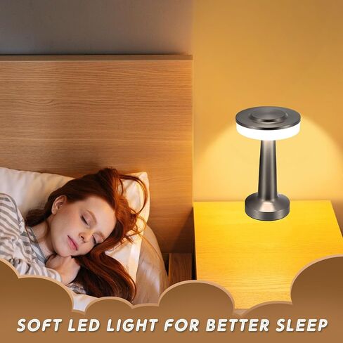 VIHOSE 8 Pcs 8 Pcs Cordless Table Lamps LED Portable Rechargeable Table Lamp with Touch Sensor 3 Color Dimming up to 15 Hours Battery Desk Light for Restaurant Nursery Living Room (Rose Gold) in Saudi Arabia