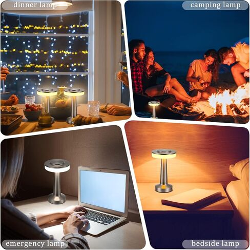 VIHOSE 8 Pcs 8 Pcs Cordless Table Lamps LED Portable Rechargeable Table Lamp with Touch Sensor 3 Color Dimming up to 15 Hours Battery Desk Light for Restaurant Nursery Living Room (Rose Gold) in Saudi Arabia