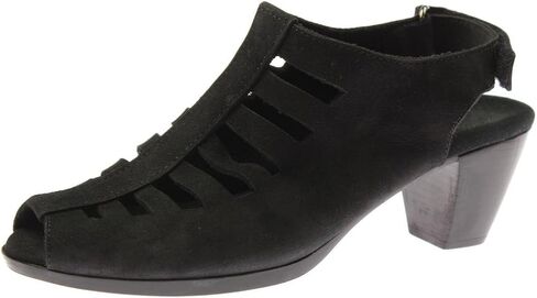 صندل نسائي من Munro Abby Nubuck بمقدمة مفتوحة، أسود 8 متوسط ​​(B، M) in Kuwait
