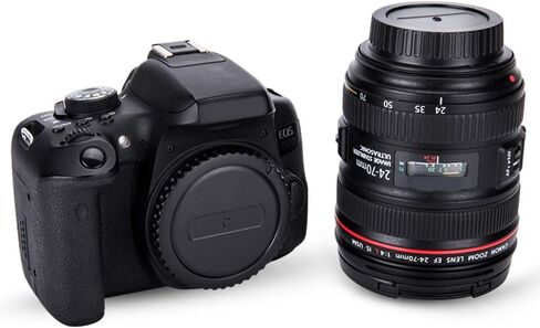 JJC EF/EF-S جبل غطاء الجسم طقم غطاء العدسة الخلفية وغطاء غطاء العدسة الأمامية 58 مم لكاميرا Canon EOS Rebel T7 T6 T5 T100 4000D T8i T7i T6s T6i T5i T4i T3i T2i T1i SL3 SL2 SL1 XSi XTi مع عدسة EF-S 18-55 مم in Kuwait